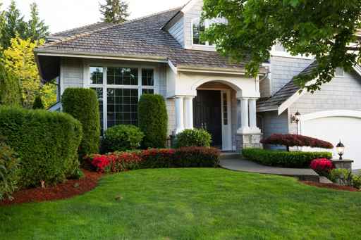 Clean exterior home during late spring season