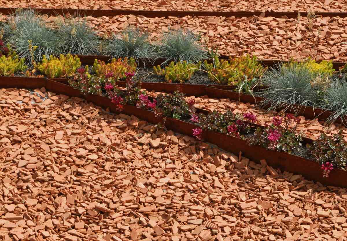 mulch in a flower bed