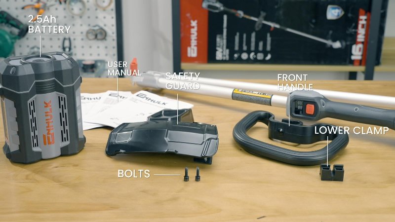 picture showing parts of ENHULK string trimmer