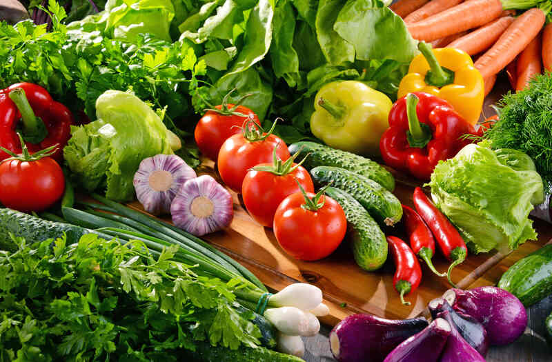 Vegetables on a wooden table