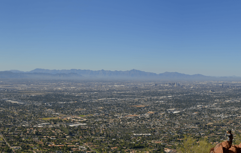 overall view of mountain and cityscape in Scottsdale, Arizona.